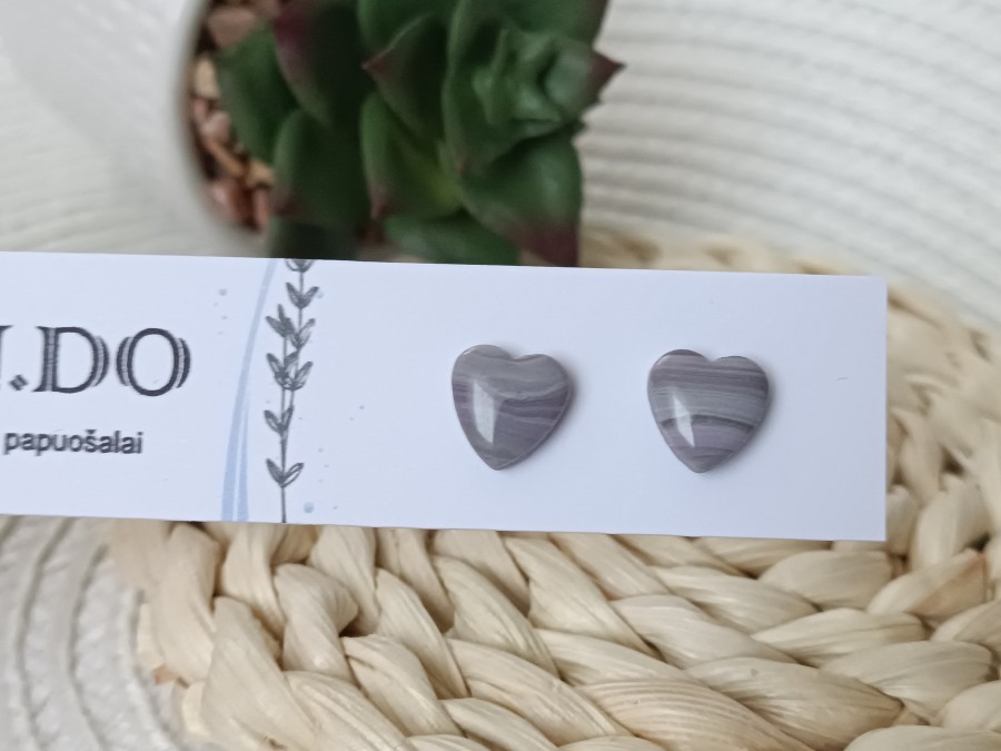 MINI širdelės pilka - alyvinė